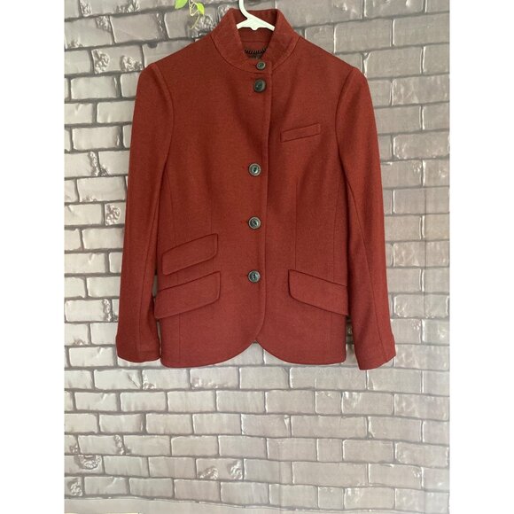 Rag And Bone Slade Wool Blazer In Black Cherry Size 0 - Picture 4 of 8